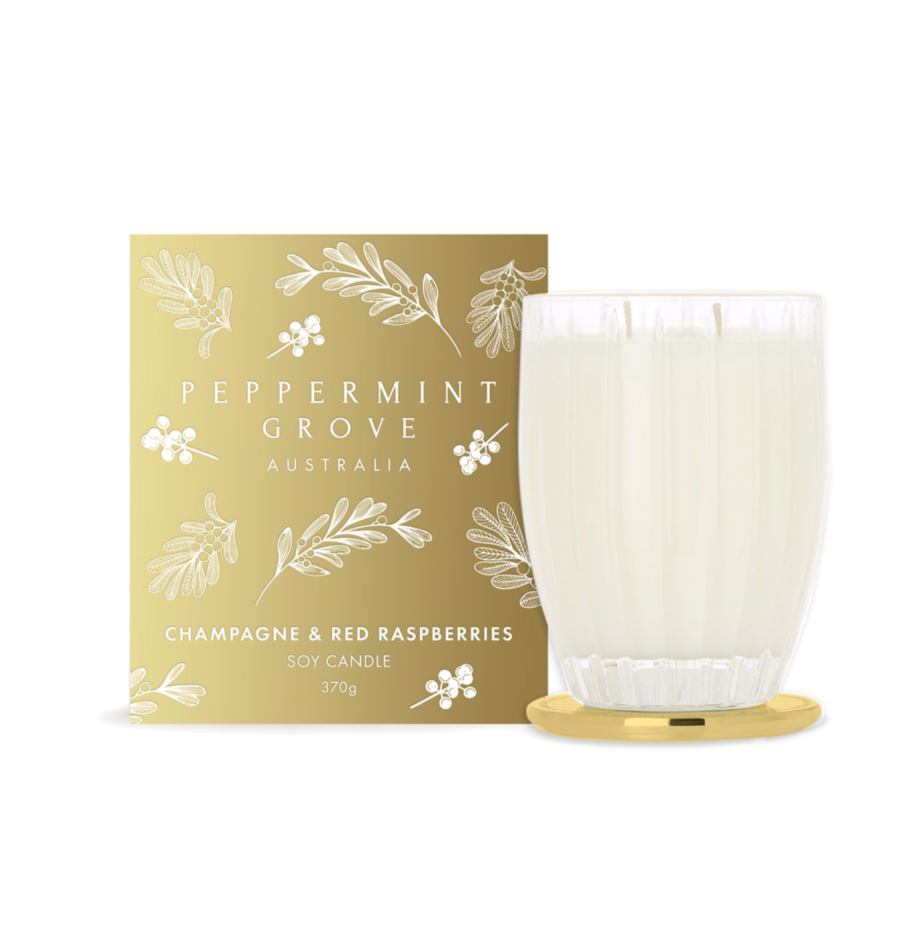 Peppermint Grove Champagne & Red Raspberries Large Candle 370g
