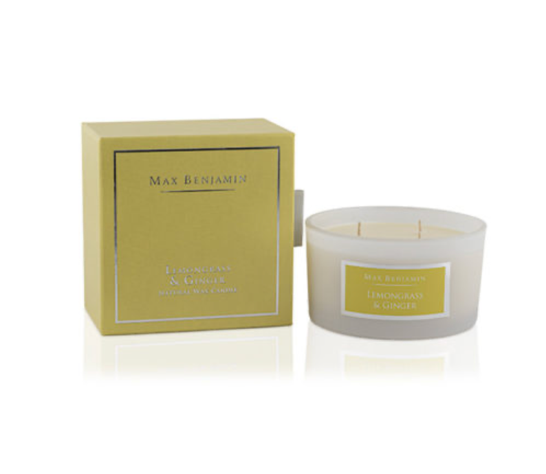 Max Benjamin Lemongrass & Ginger 3 Wick Candle 480g