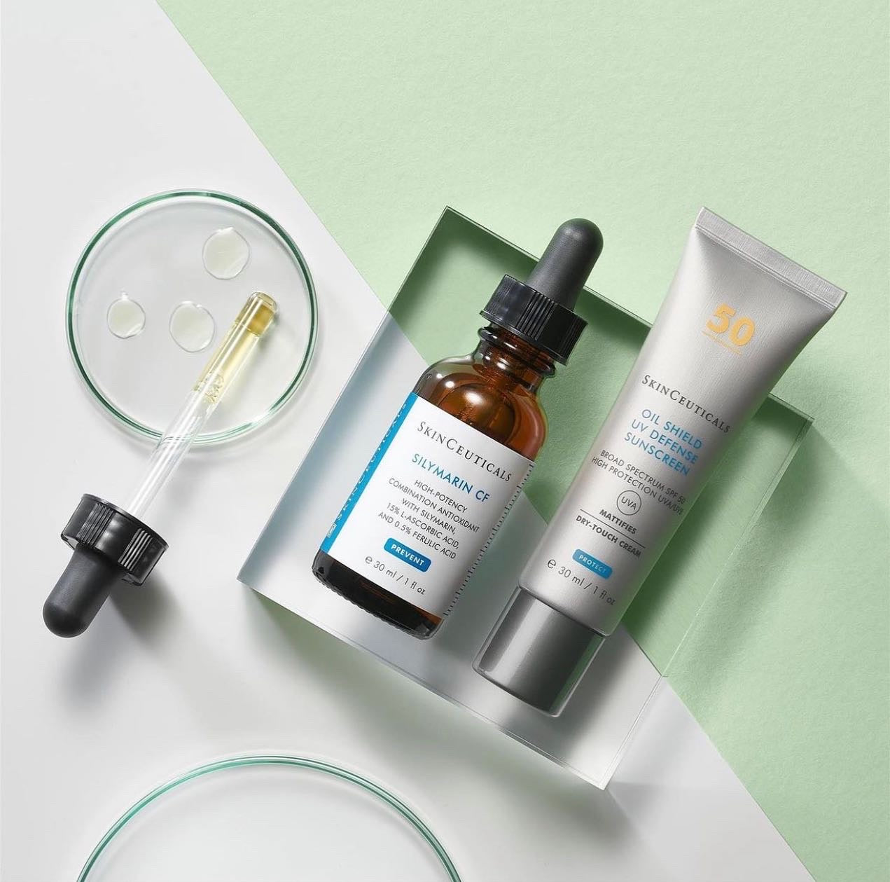 SkinCeuticals Silymarin CF Double Defence Kit for Oily/Blemish Prone Skin (FREE SPF save €55)