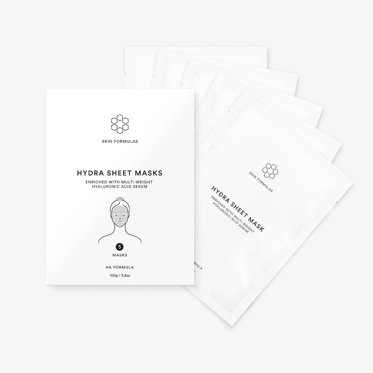 Hydra Sheet Masks – 5 pack · Hyaluronic Acid